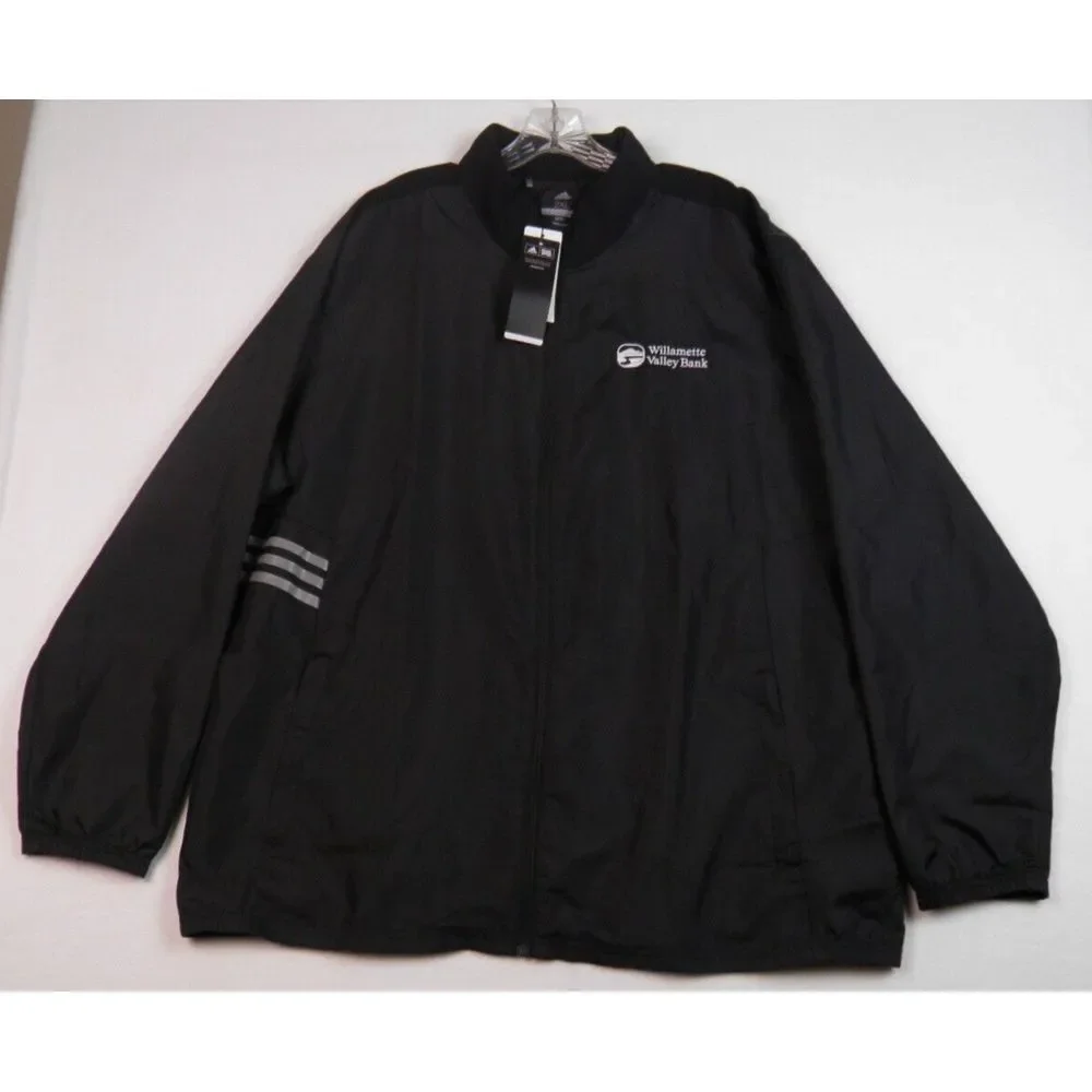 Adidas Golf Full Zip Lightweight Vented Windbreaker NWT‎ Men Black 2XL